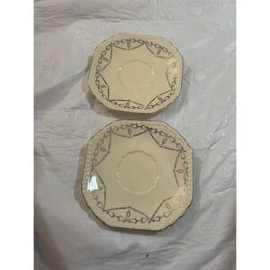 Set of 2 Shelley Heiress Pattern Saucers Warranted Platinum Gold Alloy